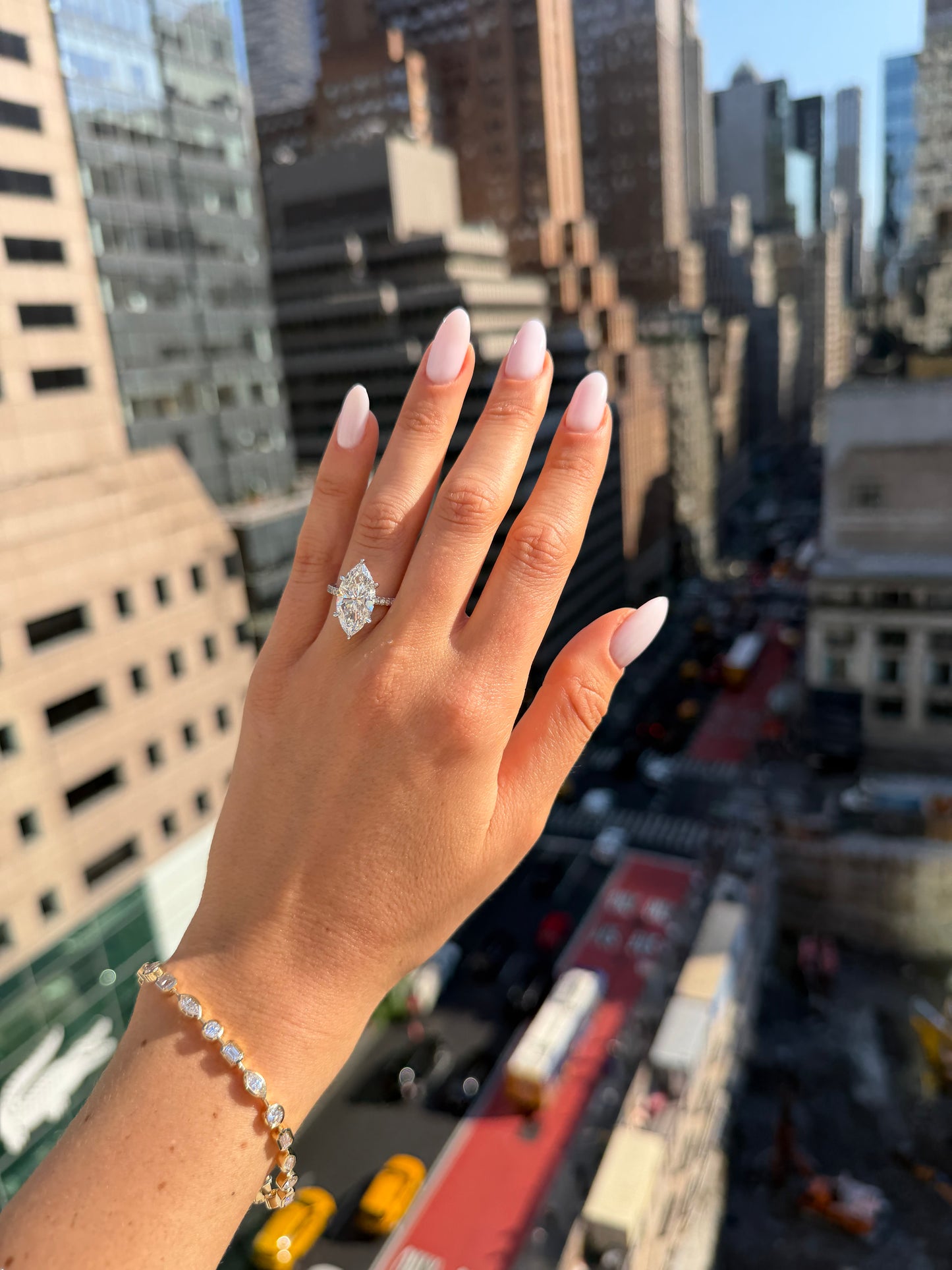 3.50 Carats Lab Grown Marquise Cut Micropaved Side Stones Hidden Halo Diamond Engagement Ring