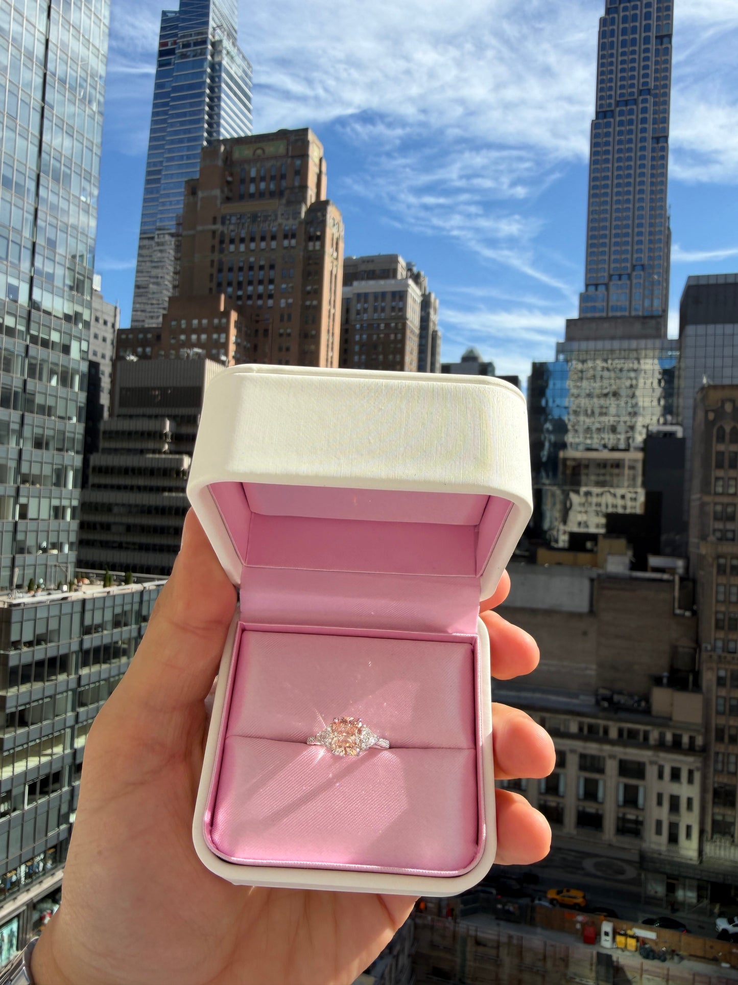 3.15 Carats Cushion Cut Fancy Intense Pink High Jewelry Lab Grown Diamond Engagement Ring