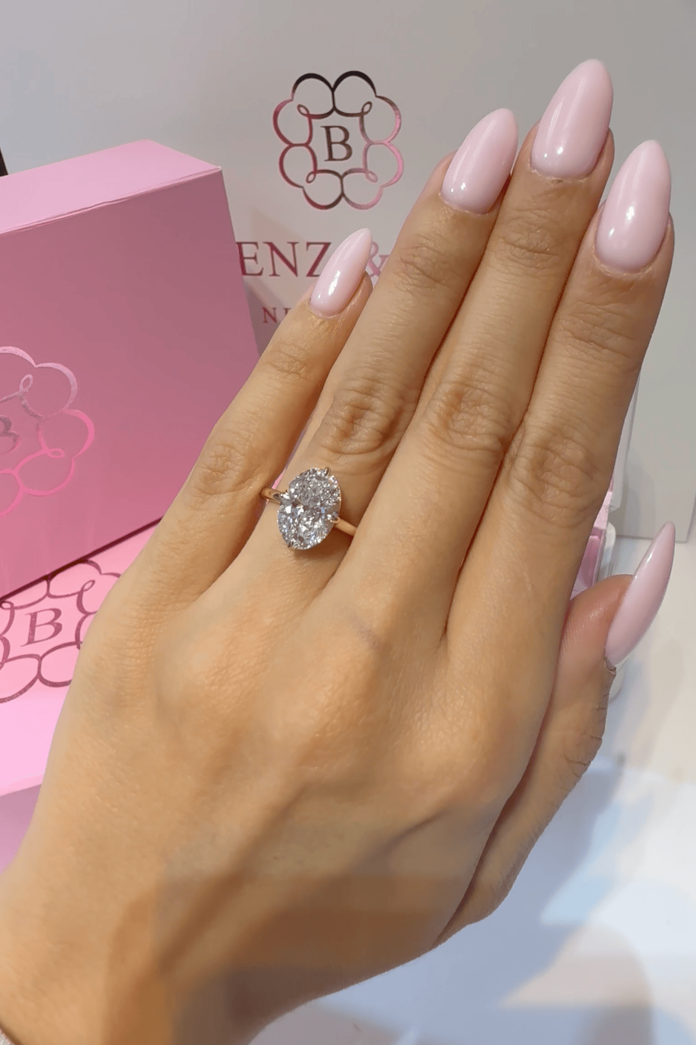 3 Carat Lab Grown Oval Cut Diamond Compass Solitaire Engagement Ring