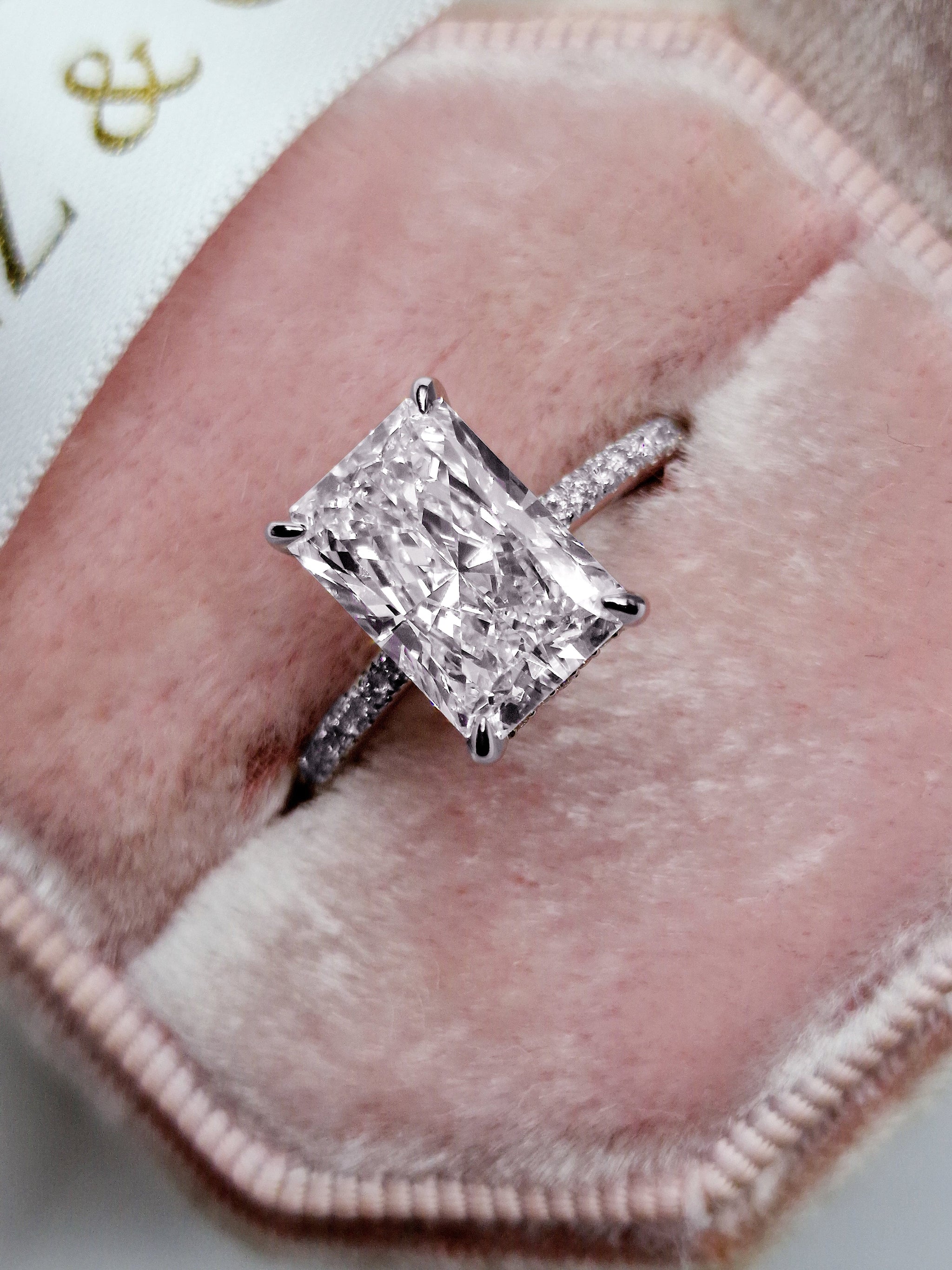 Carat Radiant Cut Hidden Halo Lab Grown Diamond Engagement Ring
