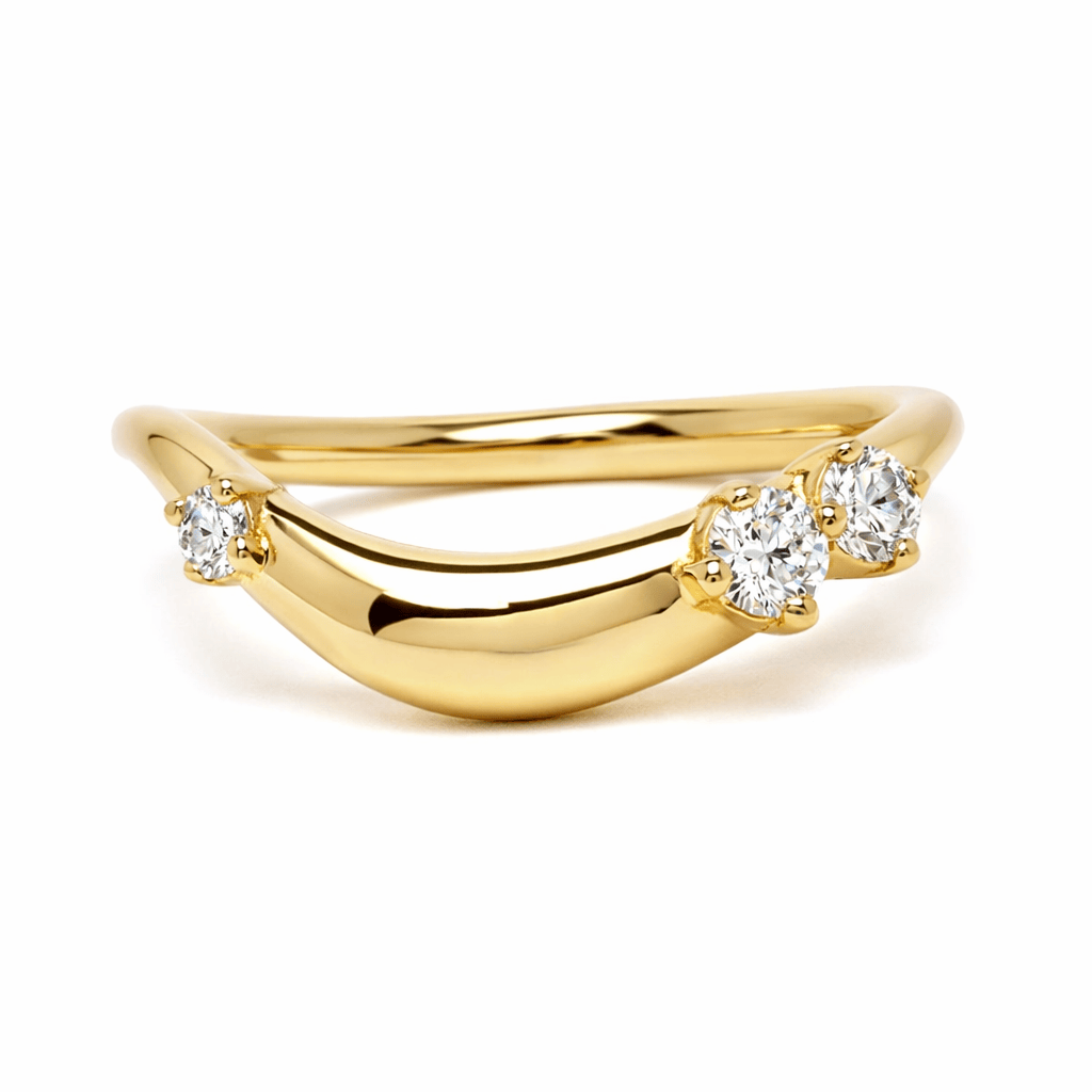 The Sculpted Curve Diamond Band in 14K Yellow Gold