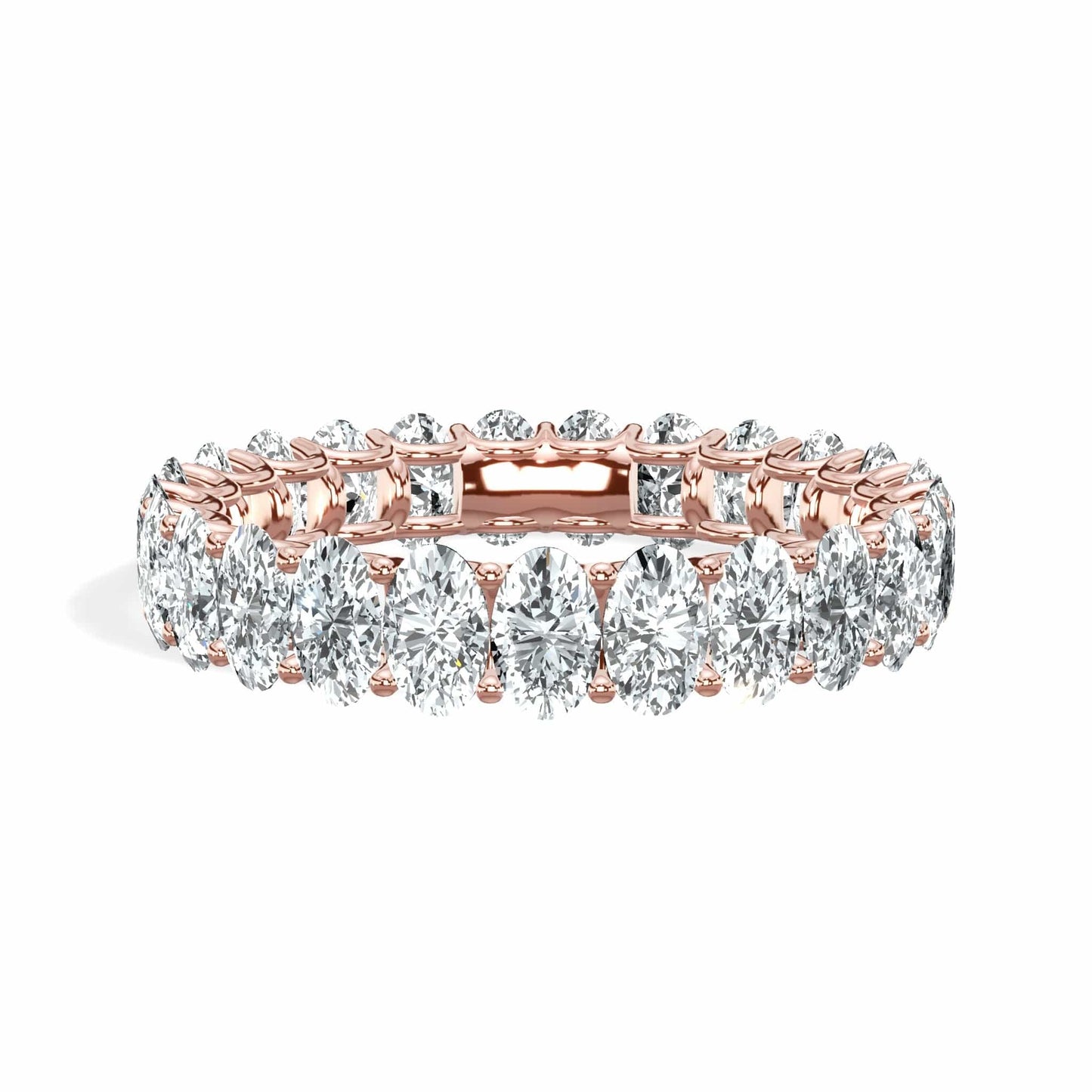 Rose gold lab-grown oval diamond eternity band