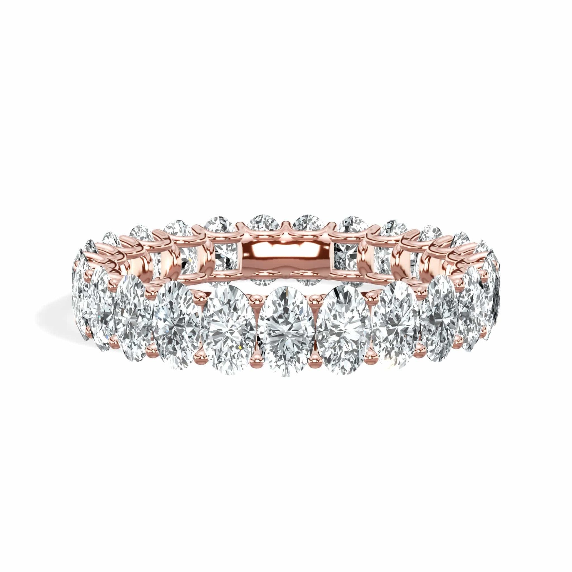 Rose gold lab-grown oval diamond eternity band