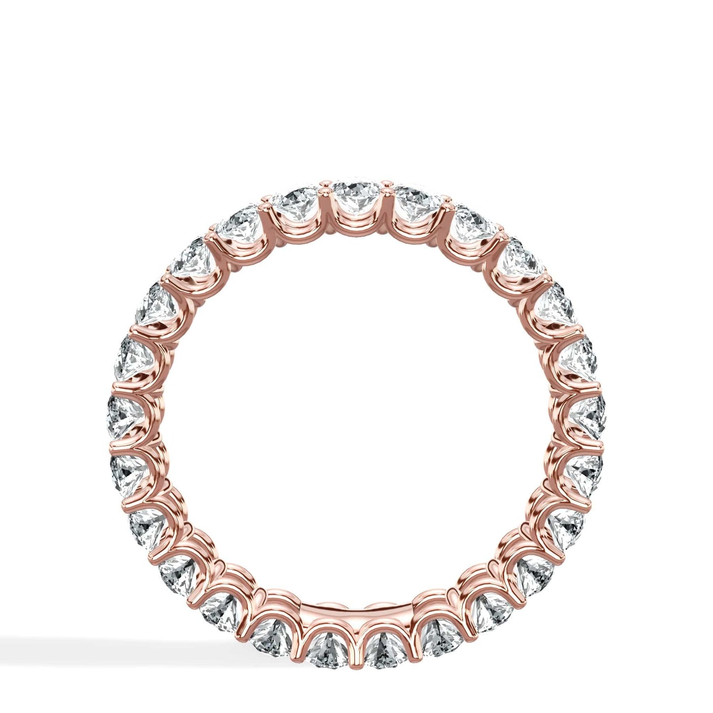 4 Carat Oval Lab Grown Diamond Eternity Band in Rose Gold