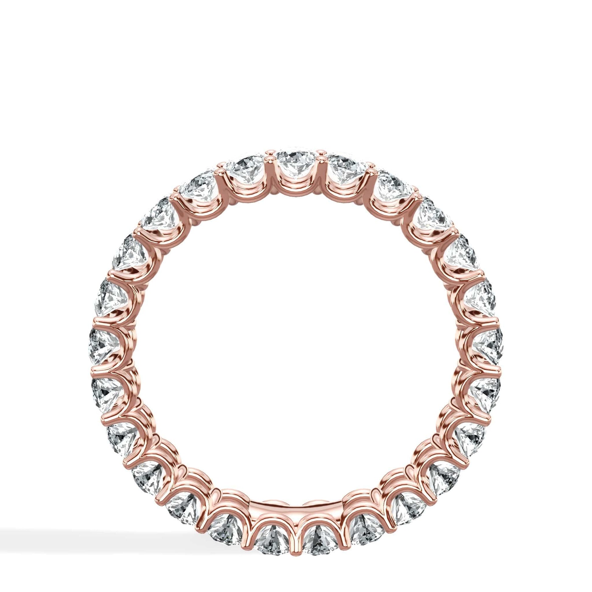 4 Carat Oval Lab Grown Diamond Eternity Band in Rose Gold