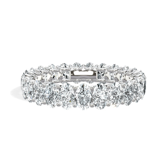 4 ct Oval Cut Lab Grown Diamond U-Shape Eternity Band