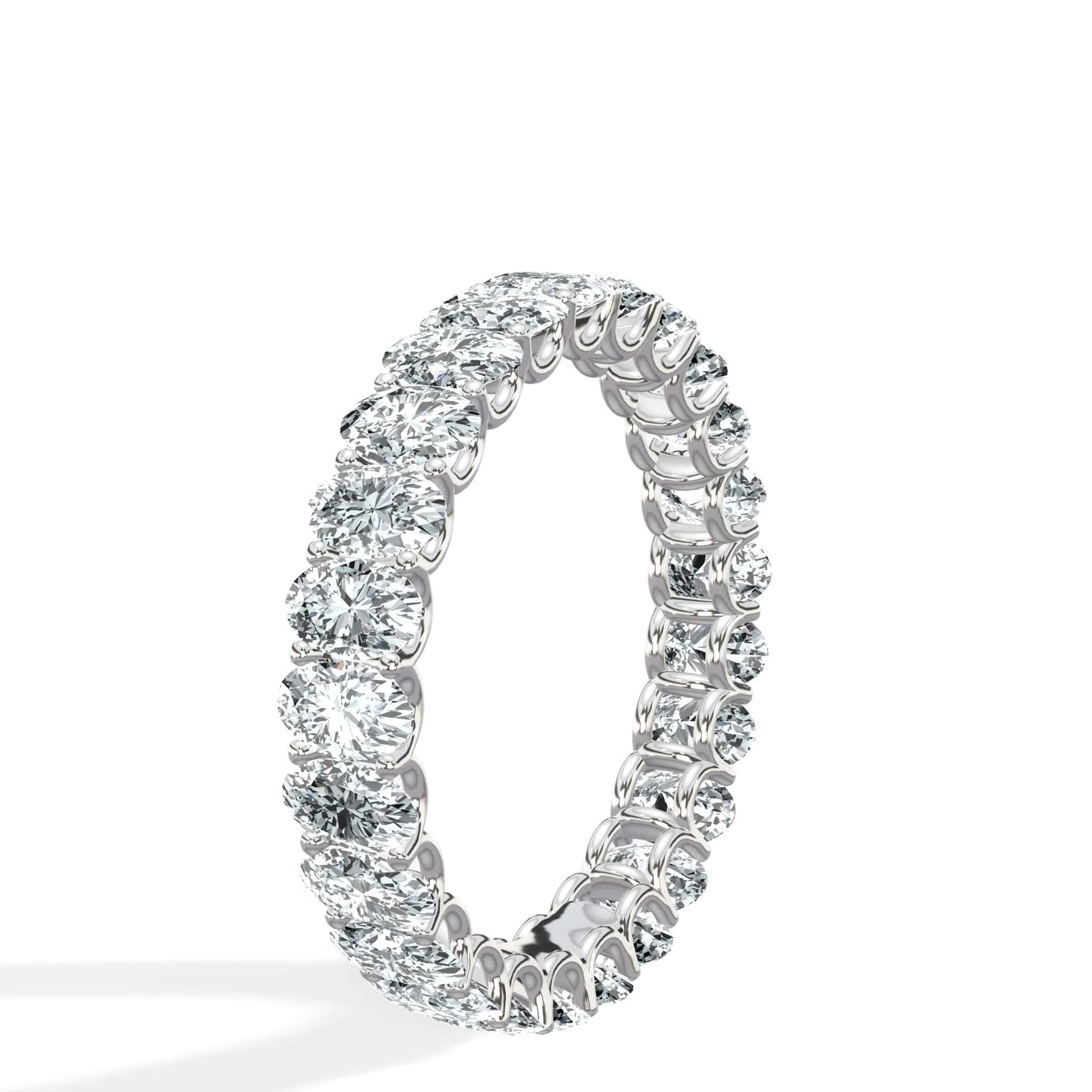 4 Carat Oval Diamond Eternity Band in White Gold