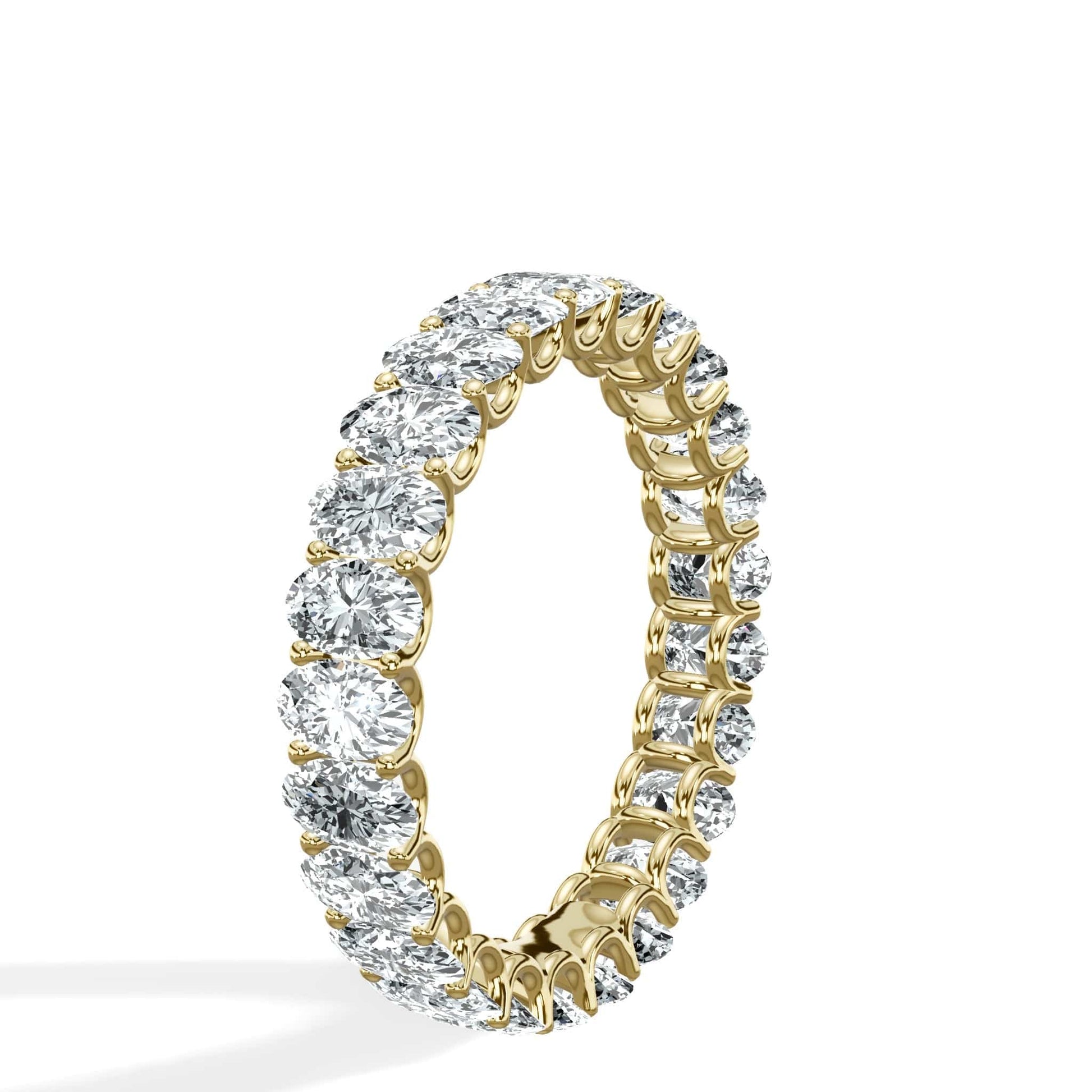 4 Carat Oval Diamond Eternity Band in Yellow Gold