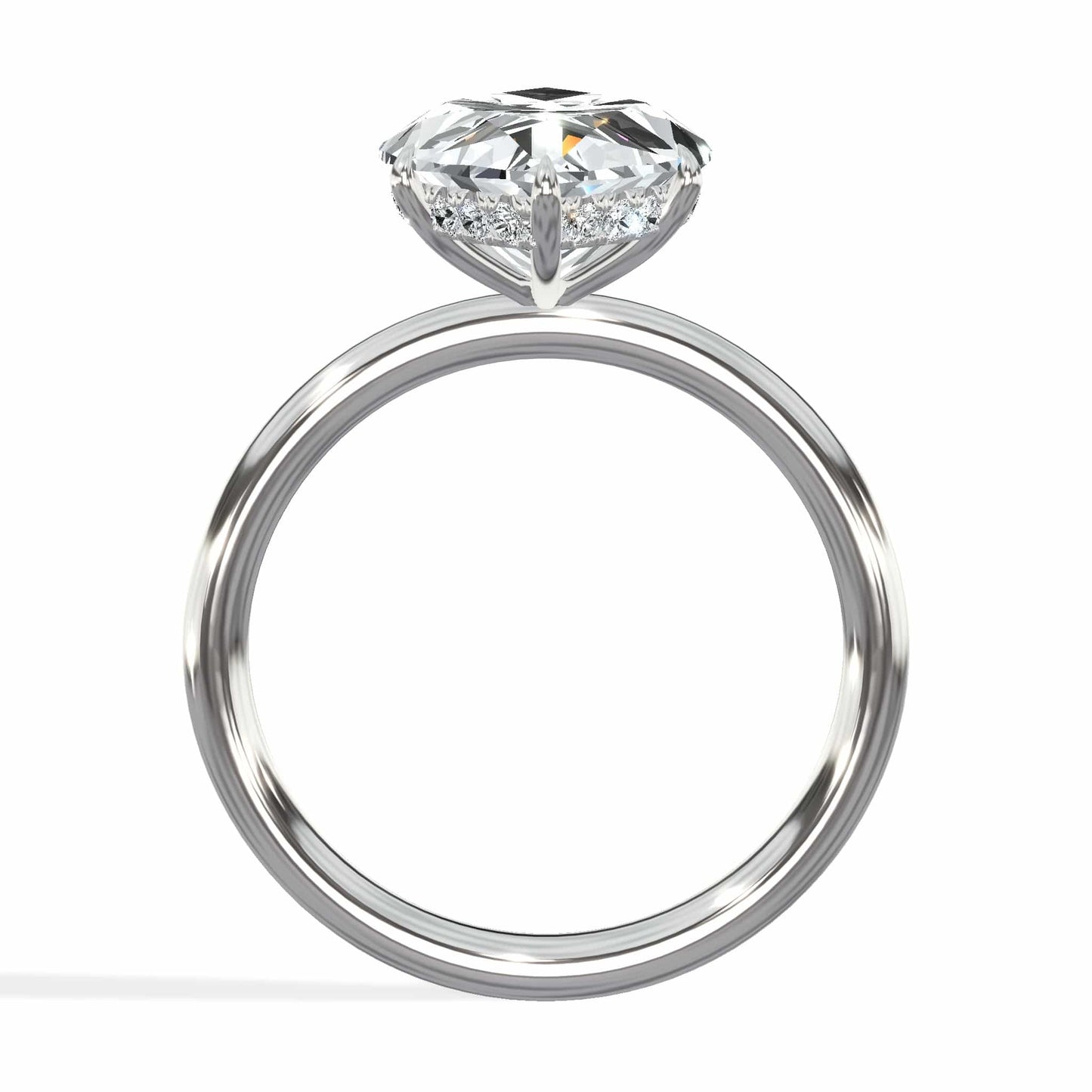 5.20 Carats Lab Grown Marquise Cut Solitaire Hidden Halo Diamond Engagement Ring