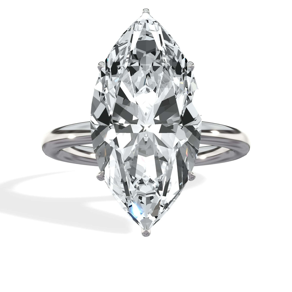 5.20 Carats Lab Grown Marquise Cut Solitaire Hidden Halo Diamond Engagement Ring