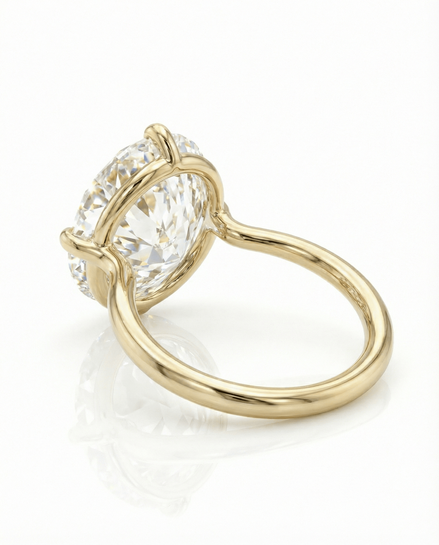 5 Carat Lab Grown Oval Cut Diamond Compass Solitaire Engagement Ring