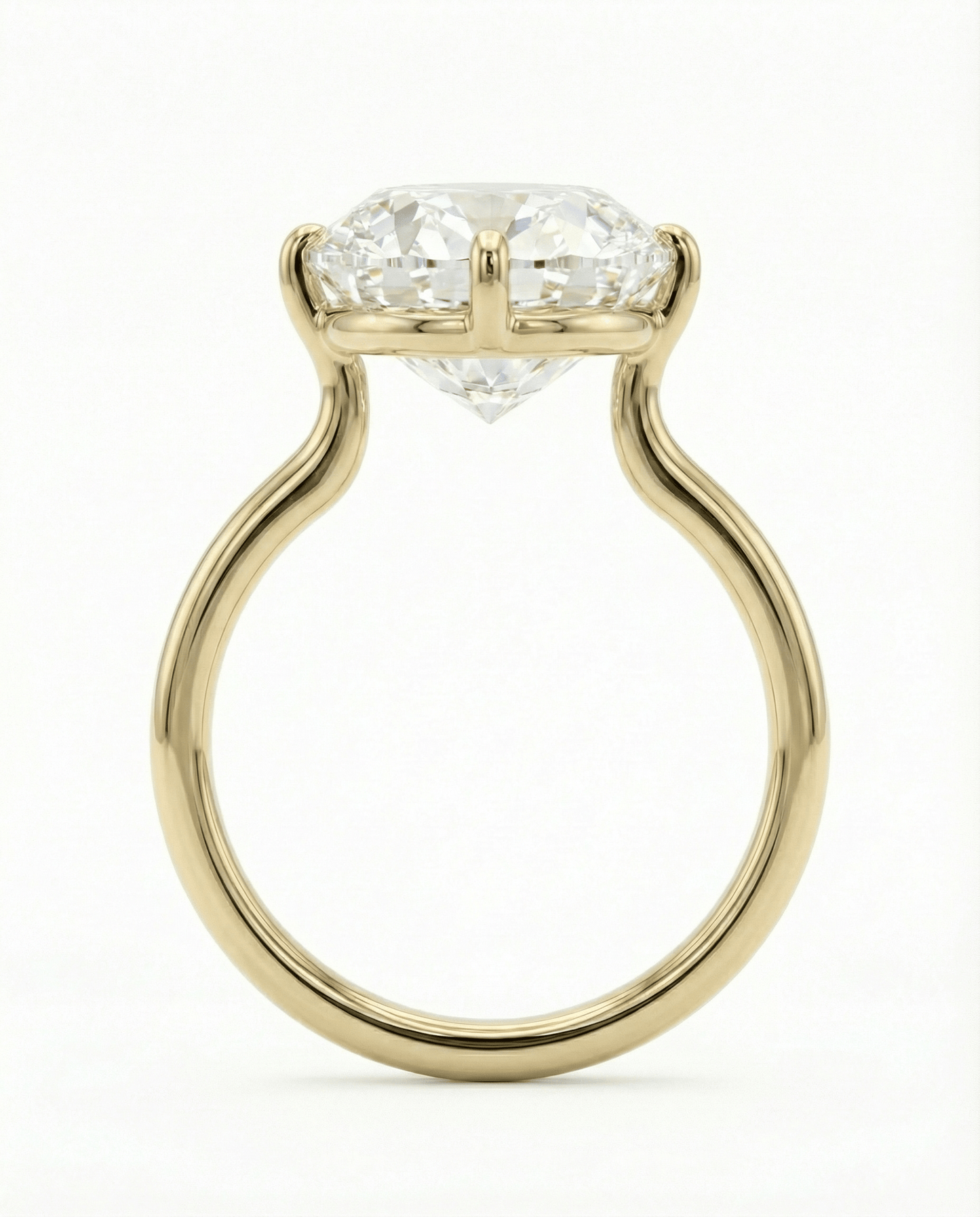 5 Carat Lab Grown Oval Cut Diamond Compass Solitaire Engagement Ring