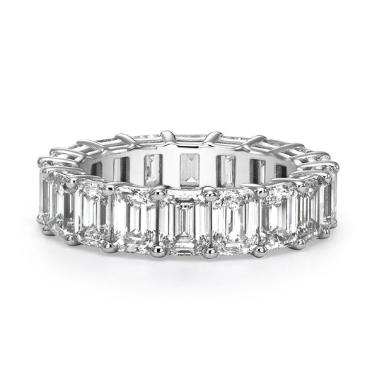 7.20 ct Emerald Cut Lab Grown Diamond Eternity Band