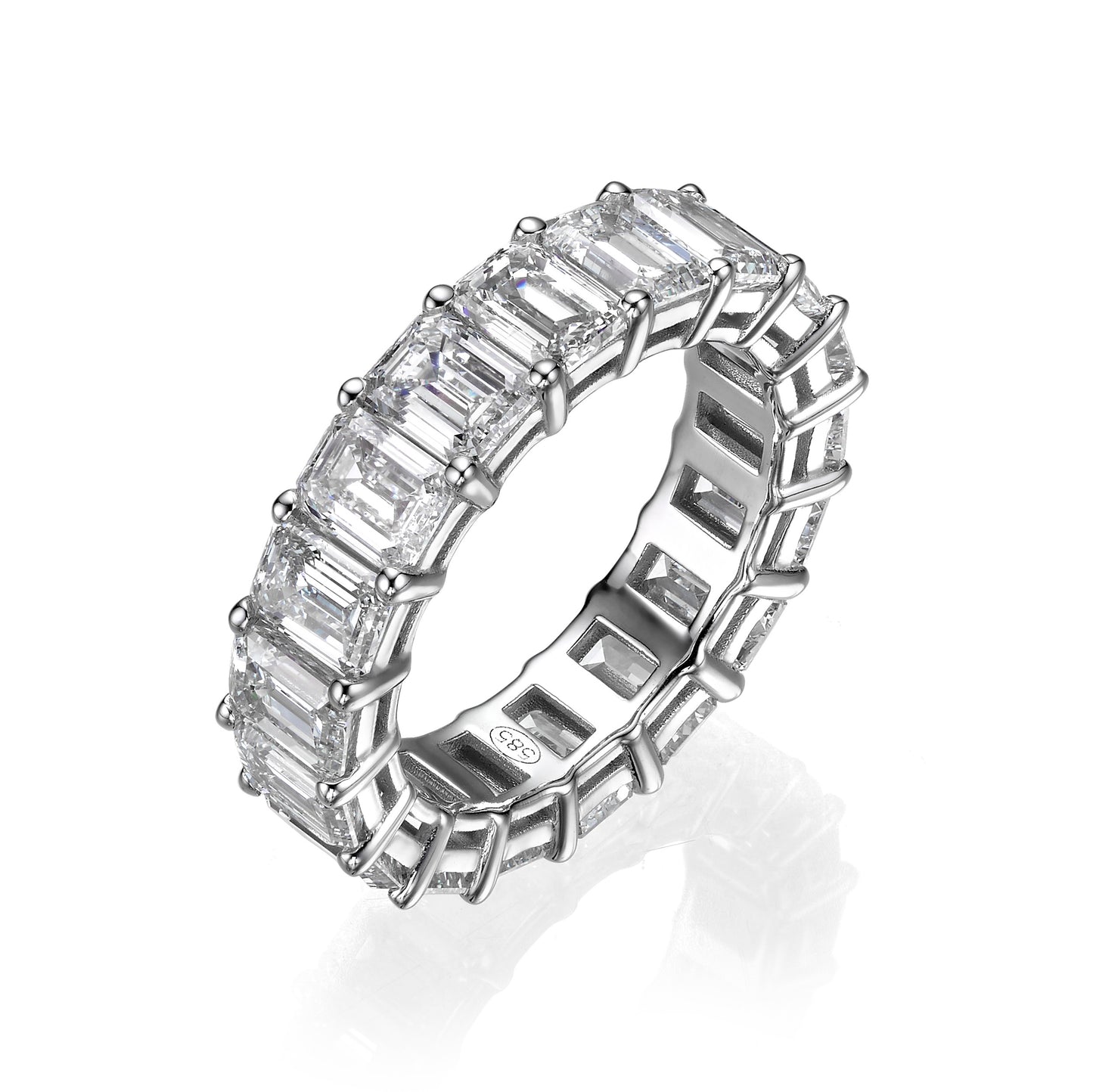 7.20 ct Emerald Cut Lab Grown Diamond Eternity Band