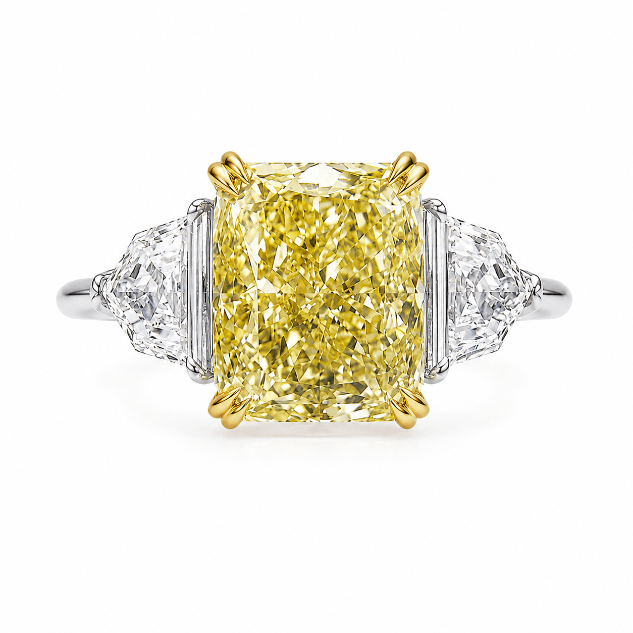 10.19 Carats Cushion Cut Fancy Intense Yellow High Jewelry Lab Grown Diamond Engagement Ring