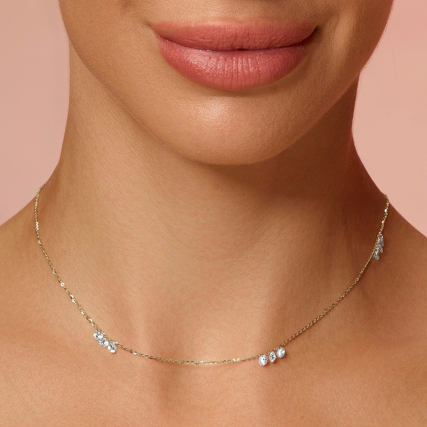 1.50 Carat Pierced 9 Round Lab Grown Diamond Necklace