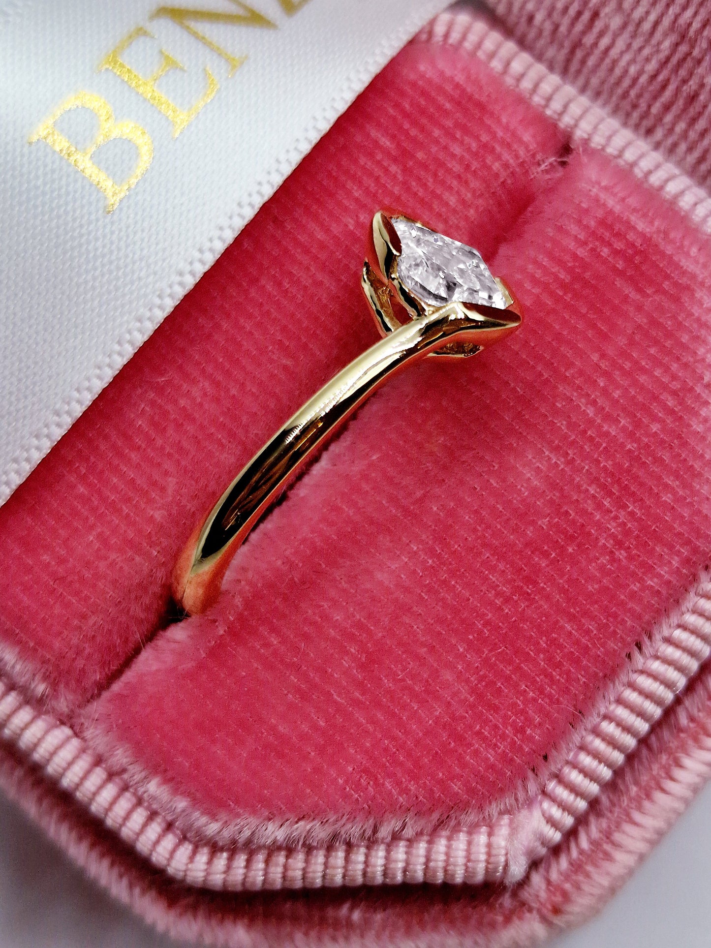 1.00 Carat Asscher Cut Natural Diamond Engagement Ring in Yellow Gold