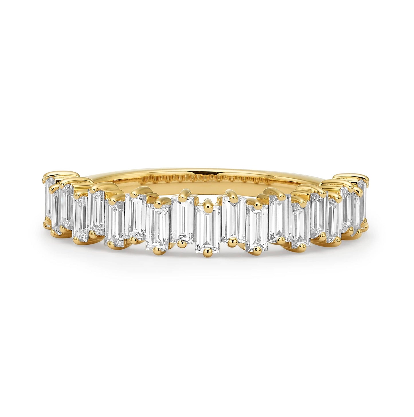 1 Carat Baguette Lab-Grown Diamond 3/4 Eternity Band in 14k Yellow Gold