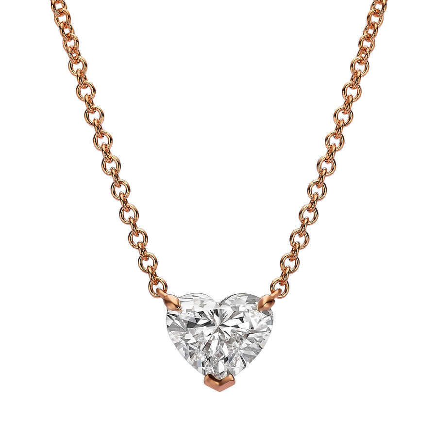 1.00 ct Lab Grown Heart Shape Diamond Solitaire Pendant Necklace