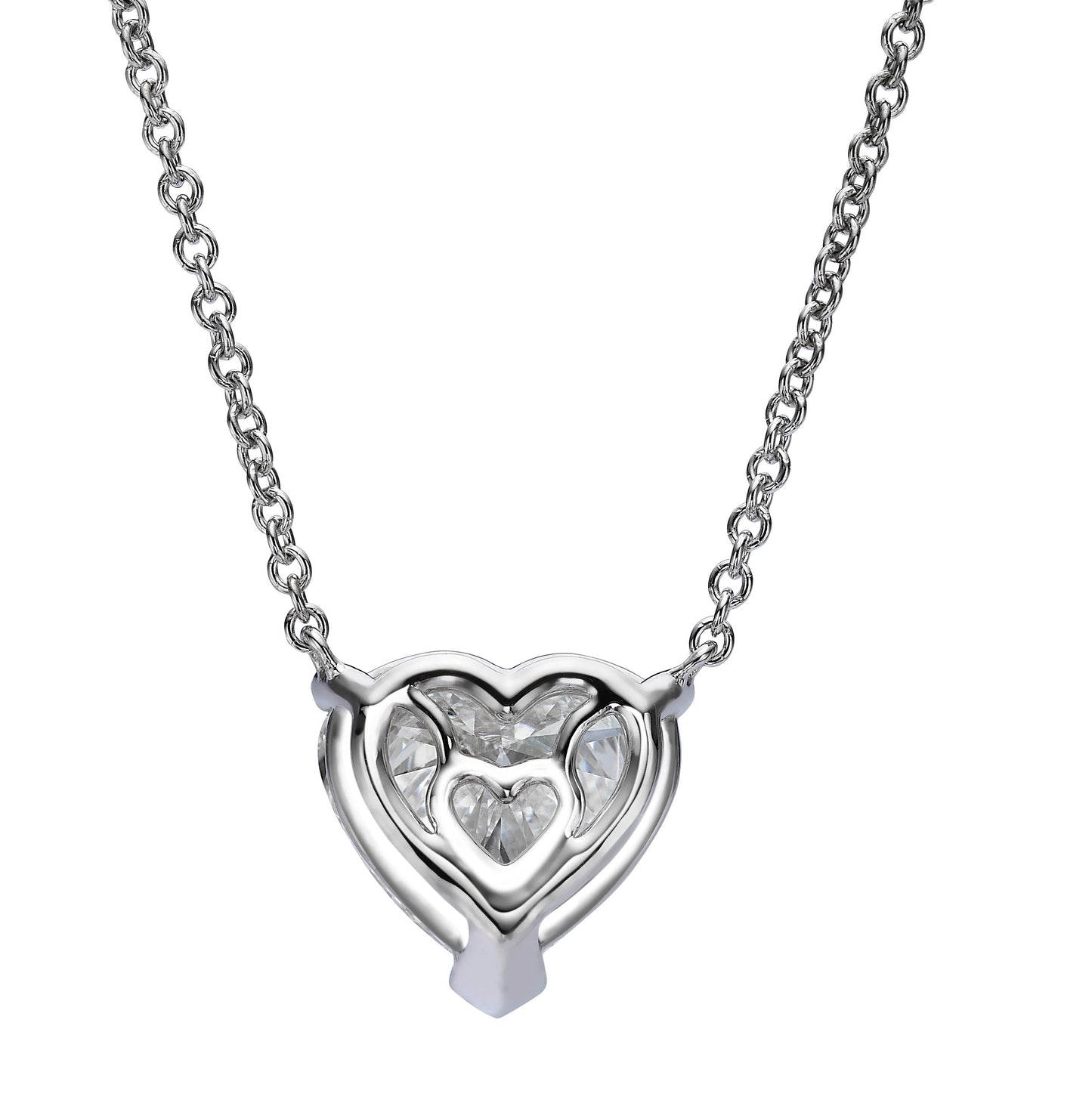 3.01 ct Lab Grown Heart Shape Diamond Solitaire Pendant Necklace