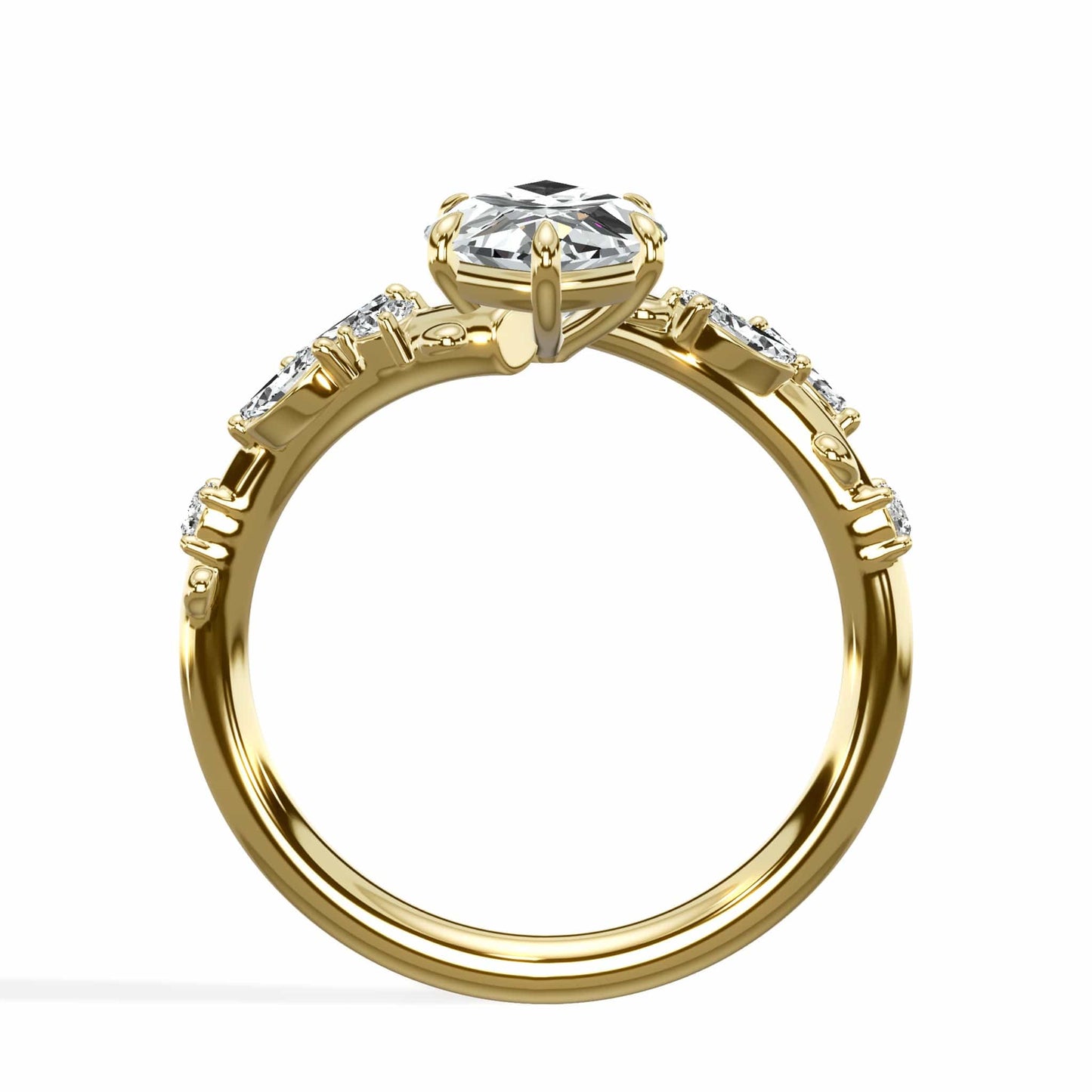 2.36 Carats Lab Grown Marquise Cut Diamond Floral Engagement Ring