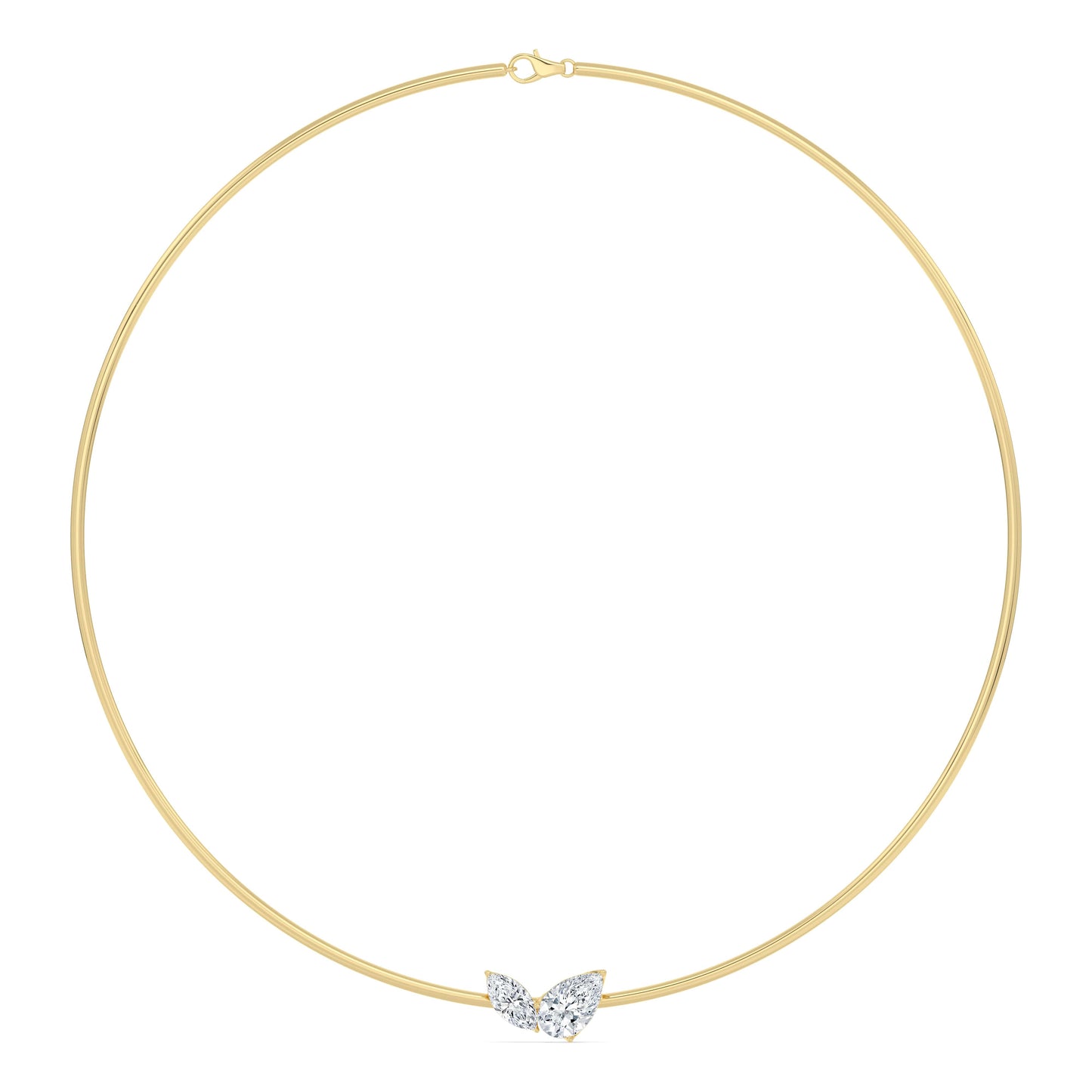 Collar Necklace With 3 CTW Pear & Marquise Cut Lab-Grown Diamonds In 14K Yellow Gold
