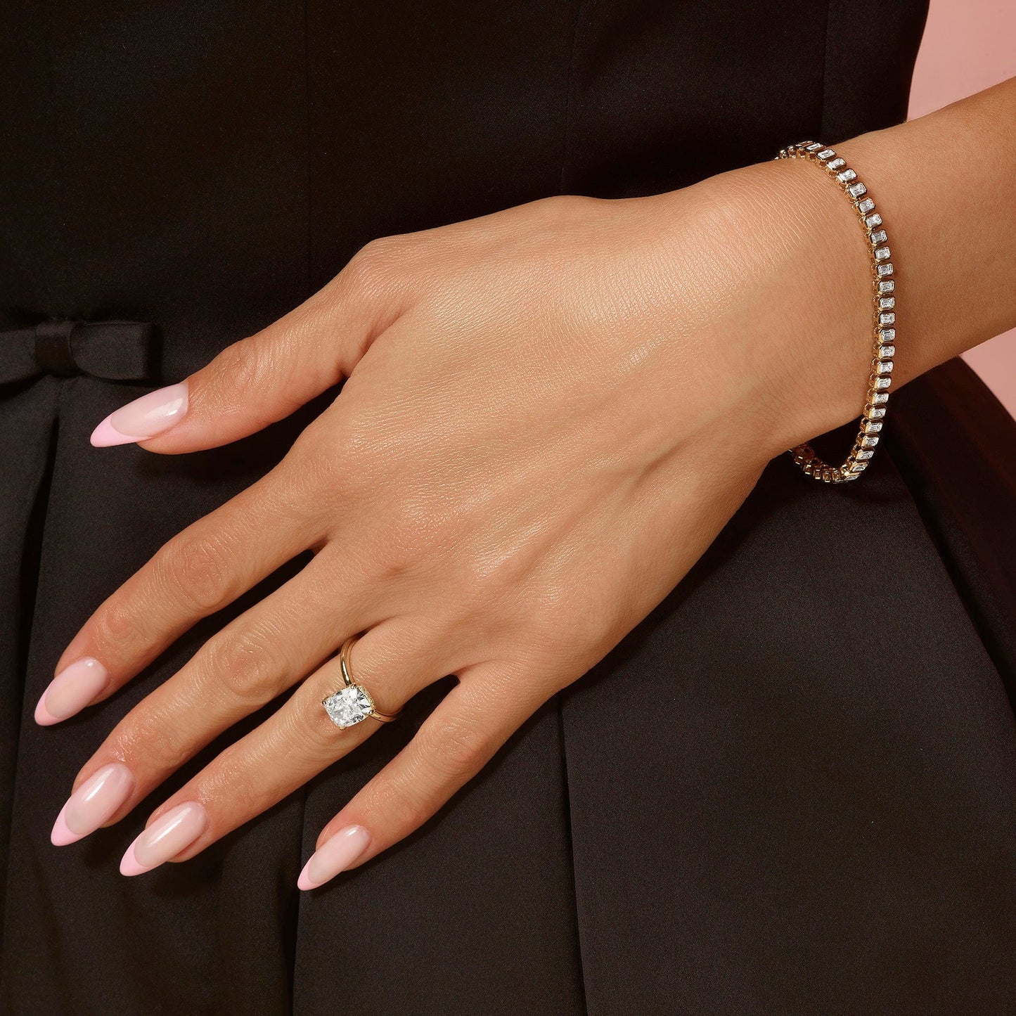 6 Carat Emerald Lab Grown Diamond East-West Bezel Tennis Bracelet