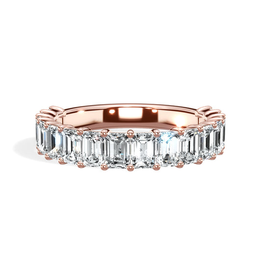 2ct Emerald Lab-Grown Diamond 3/4 Eternity Band in 14k Rose Gold