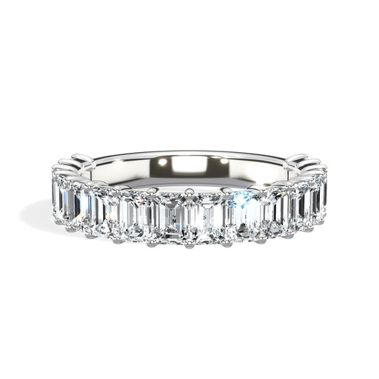 2ct Emerald Lab-Grown Diamond 3/4 Eternity Band in 14k White Gold