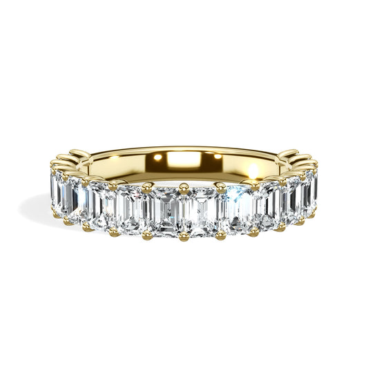 2ct Emerald Lab-Grown Diamond 3/4 Eternity Band in 14k Yellow Gold