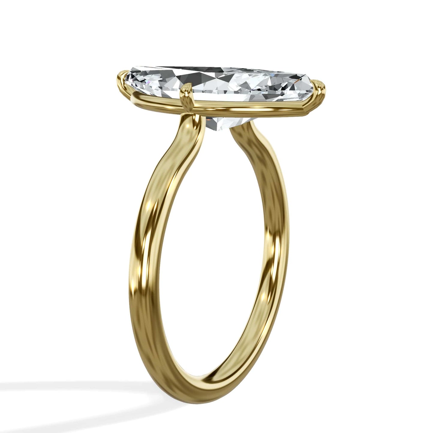 2 Carat Lab Grown Marquise Cut Diamond Compass Solitaire Engagement Ring