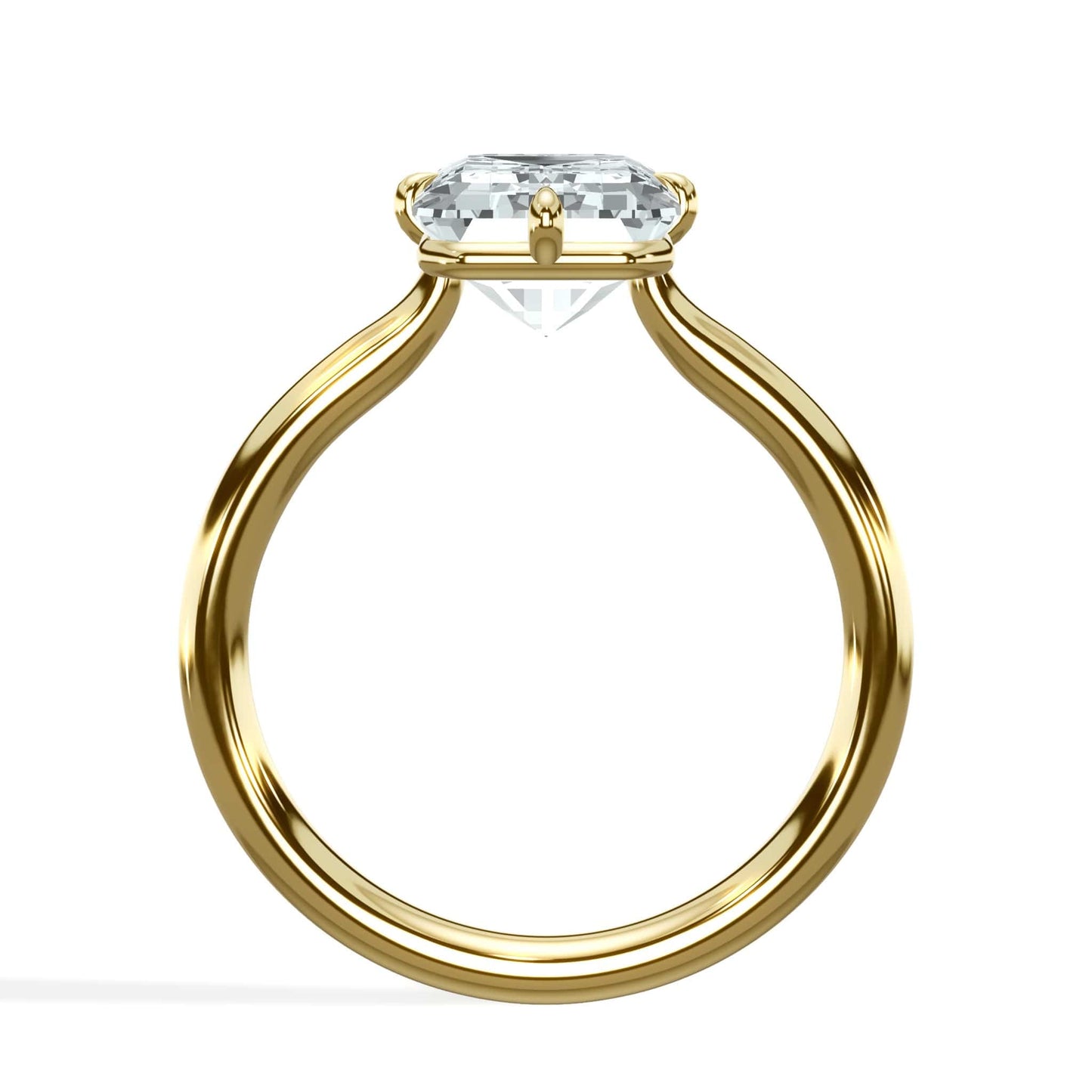 2 Carat Lab Grown Emerald Cut Diamond Compass Solitaire Engagement Ring