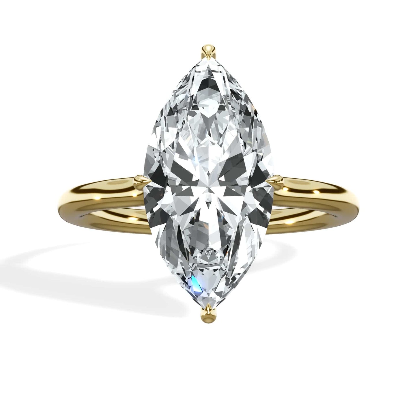 3 Carat Lab Grown Marquise Cut Diamond Compass Solitaire Engagement Ring