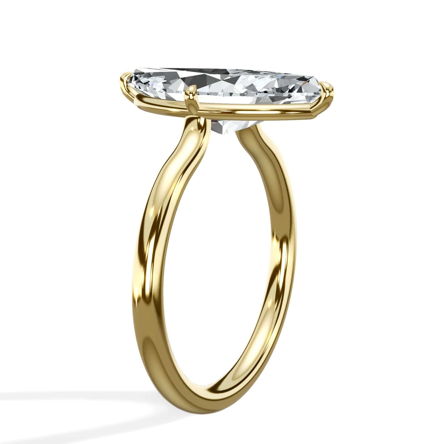 3 Carat Lab Grown Marquise Cut Diamond Compass Solitaire Engagement Ring