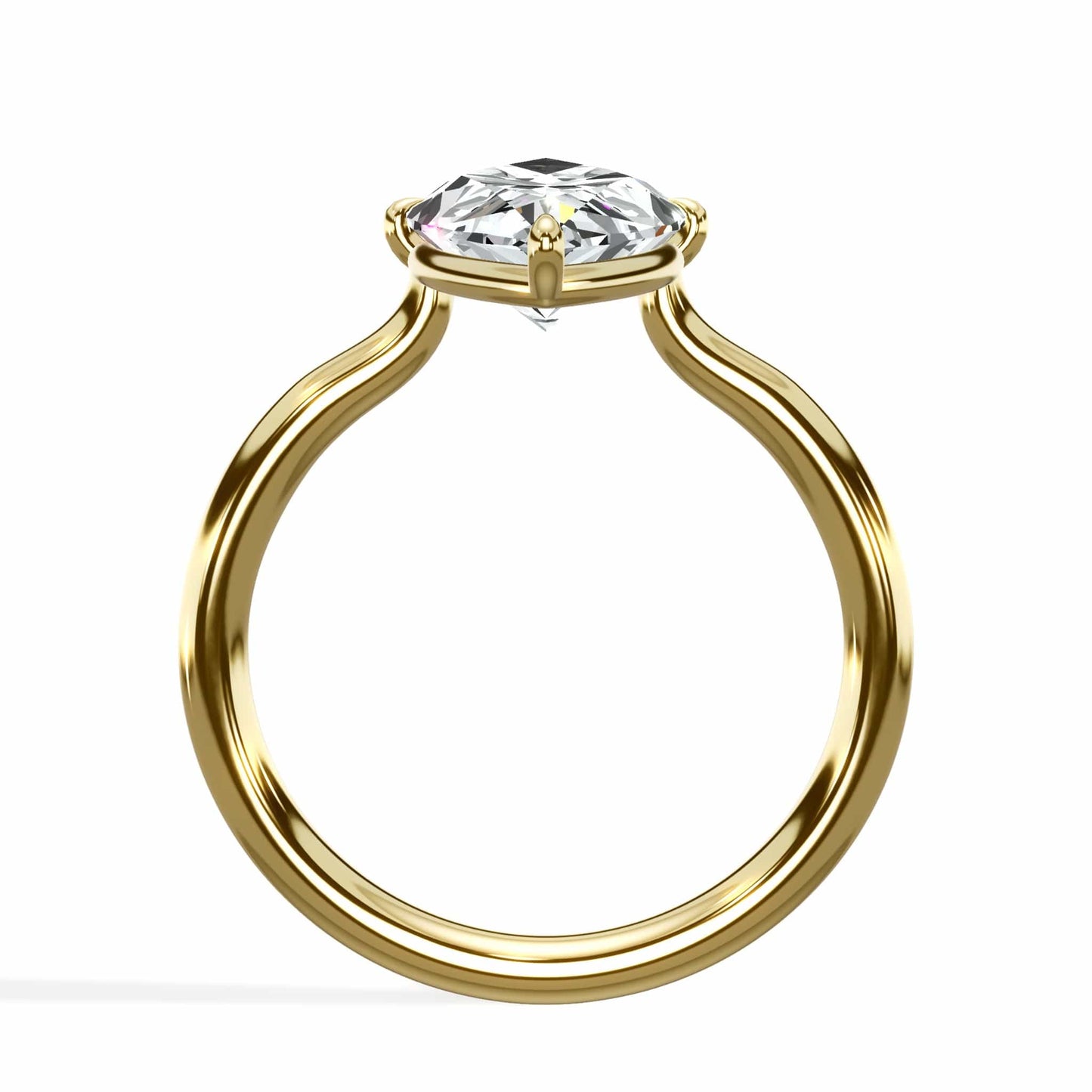 3 Carat Lab Grown Marquise Cut Diamond Compass Solitaire Engagement Ring