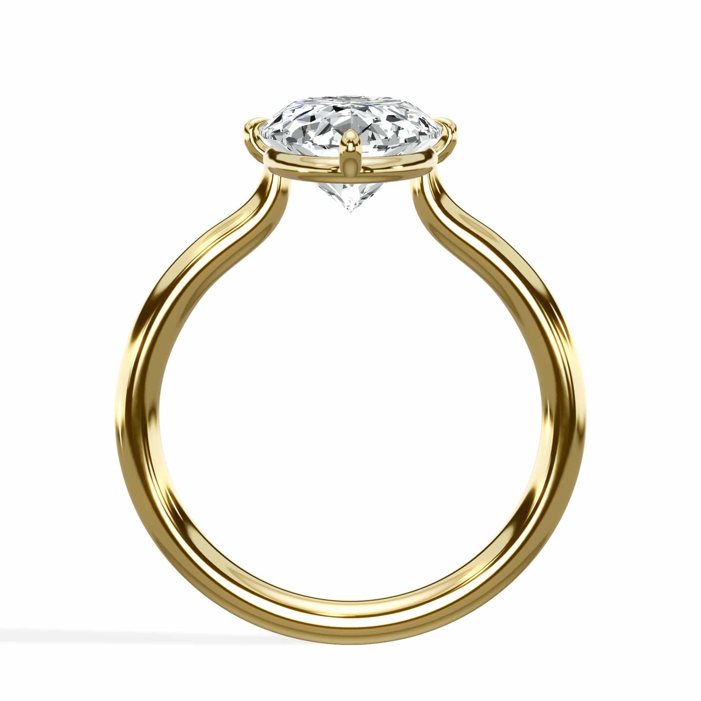 3 Carat Lab Grown Oval Cut Diamond Compass Solitaire Engagement Ring