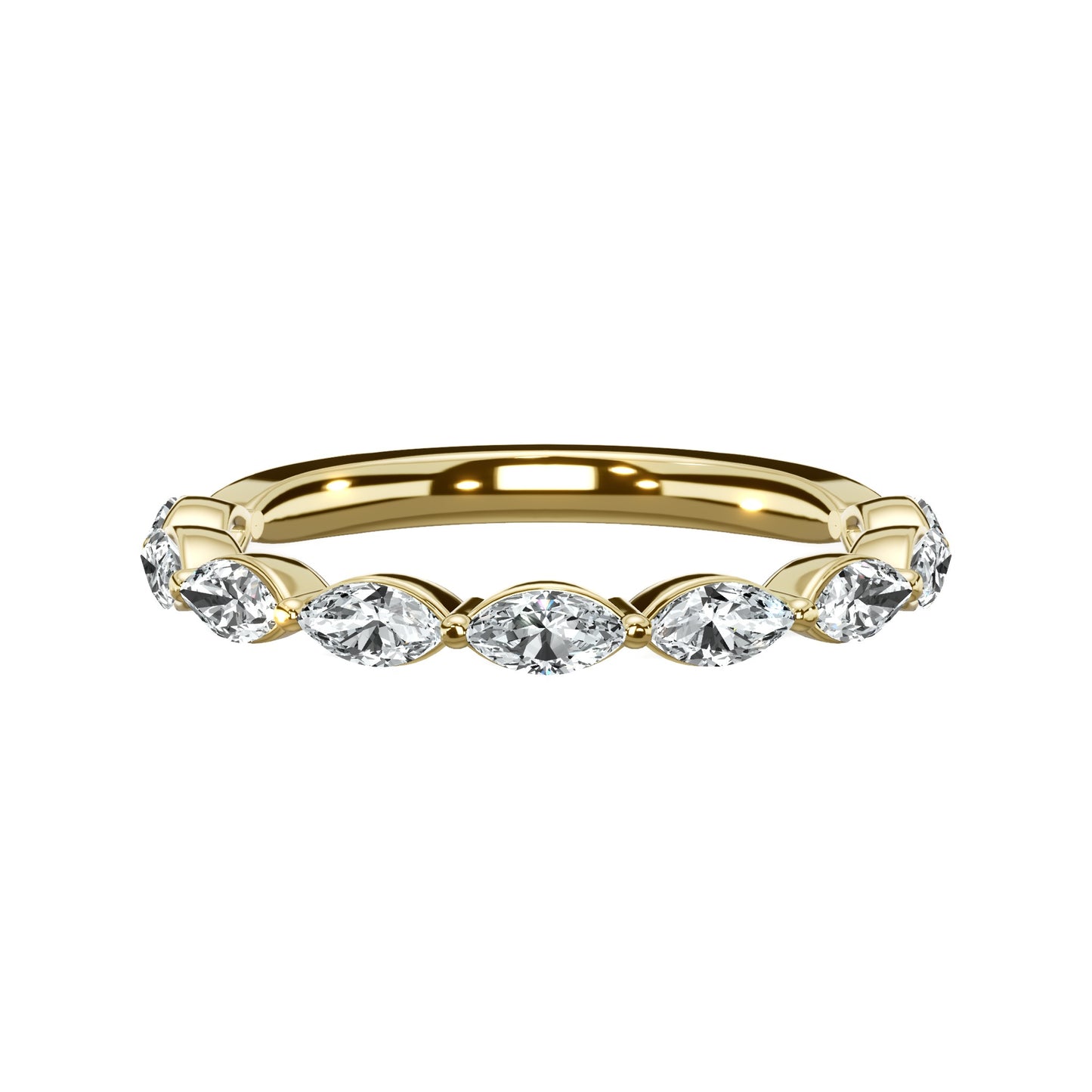 1.00 ct Marquise Cut Diamond Band In Yellow gold