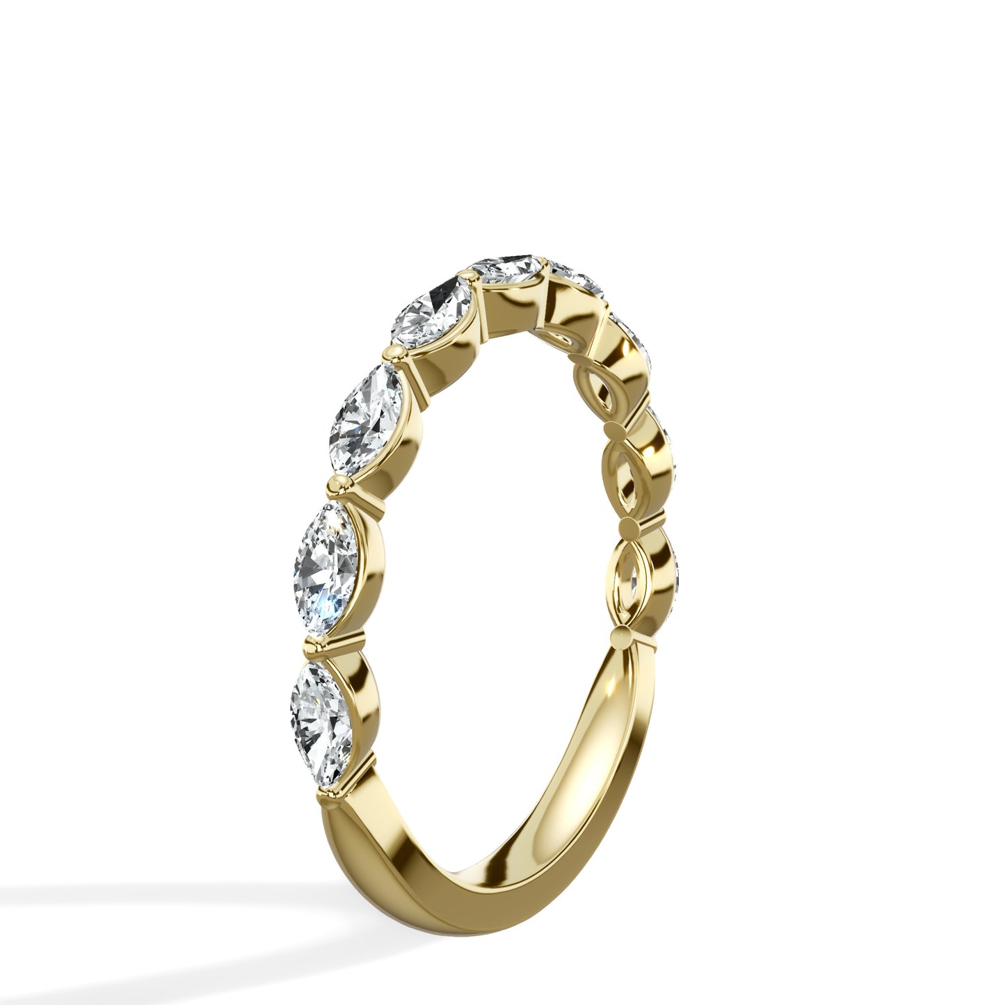 1.00 ct Marquise Cut Diamond Band In Yellow gold