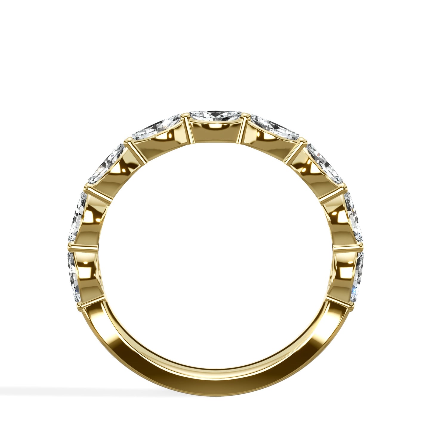 1.00 ct Marquise Cut Diamond Band In Yellow gold