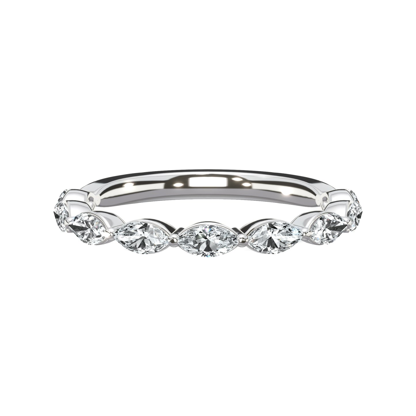1.00 ct Marquise Cut Diamond Band In White Gold