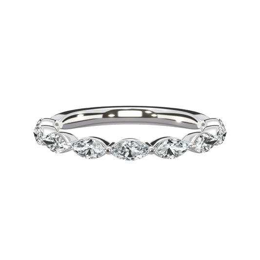 1.00 ct Marquise Cut Diamond Band In White Gold