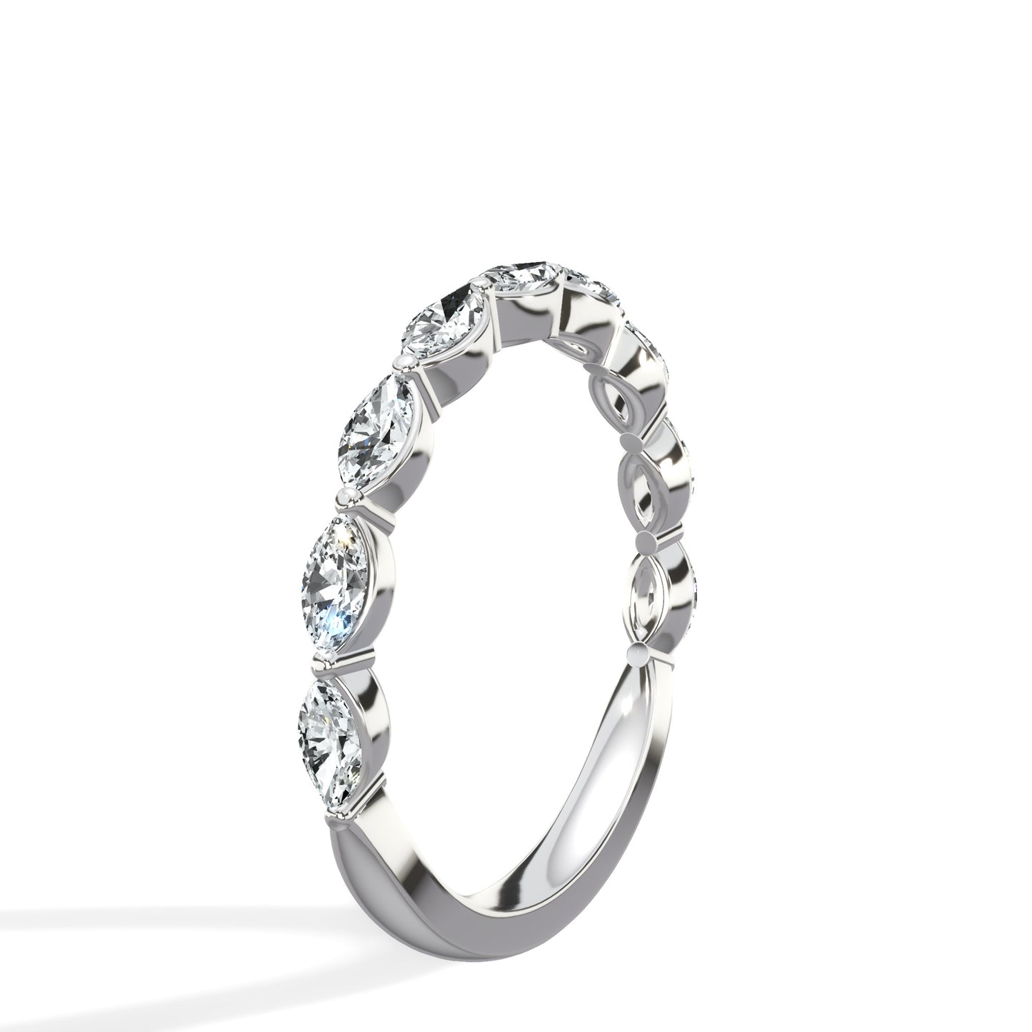 1.00 ct Marquise Cut Diamond Band In White Gold