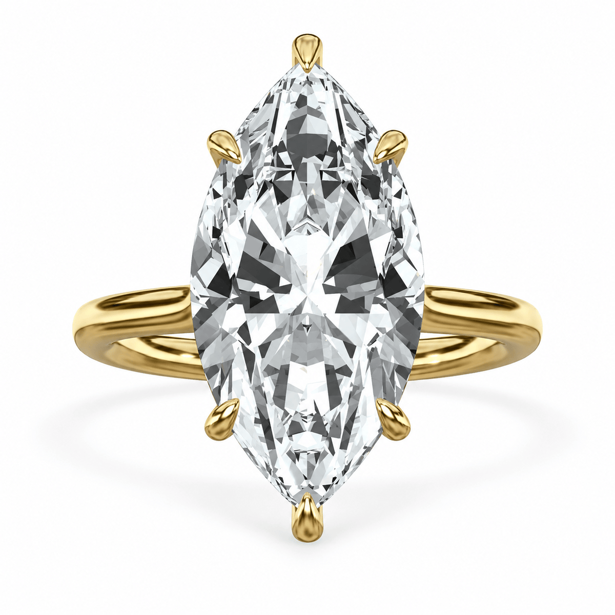 6.32 Carat Marquise Cut Lab Grown Diamond Donut Solitaire Engagement Ring