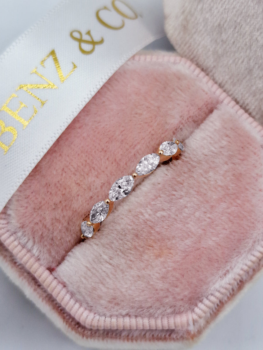 1.00 ct Marquise Cut Diamond Band In Rose gold