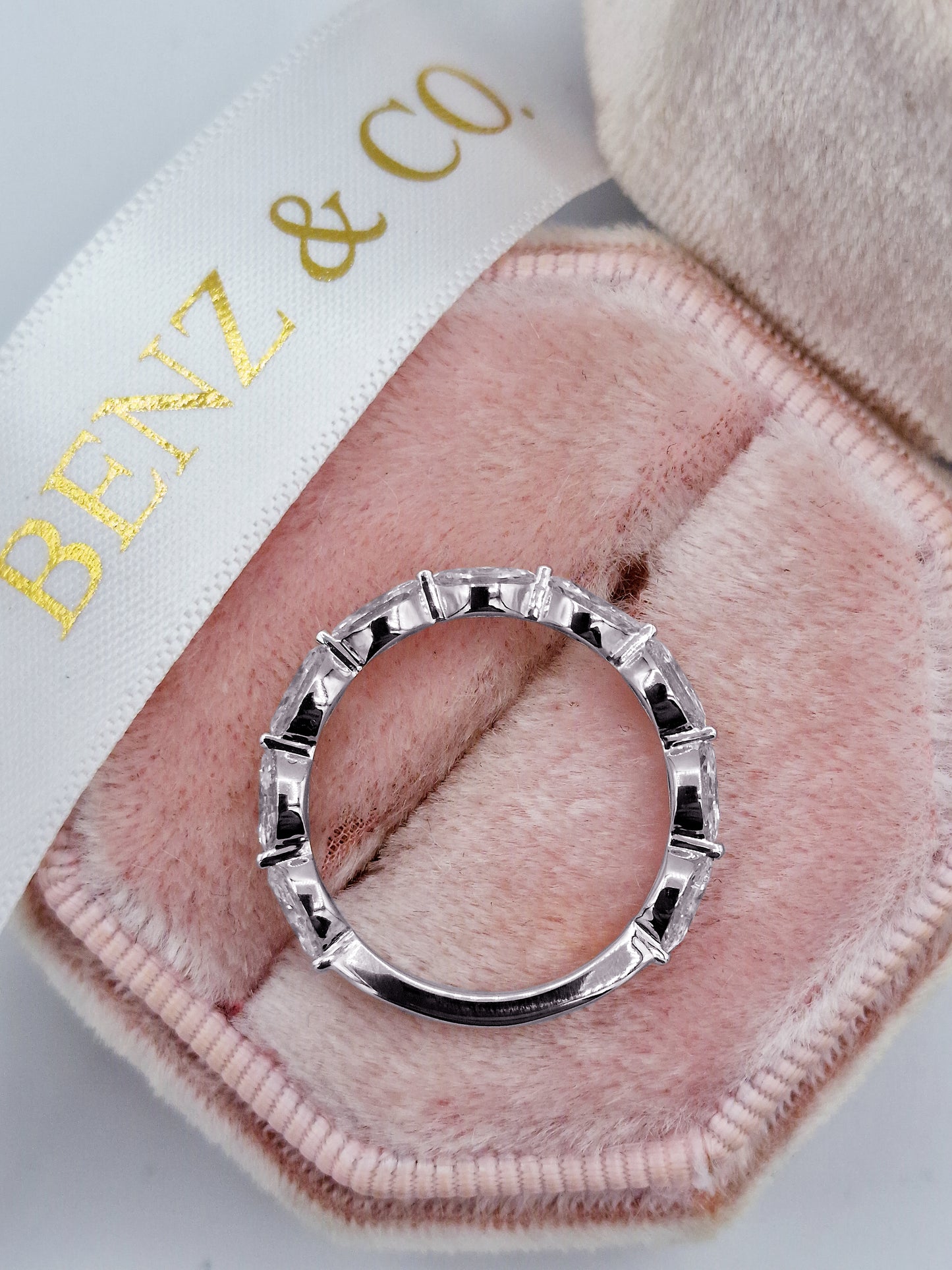 1.00 ct Marquise Cut Diamond Band In White Gold