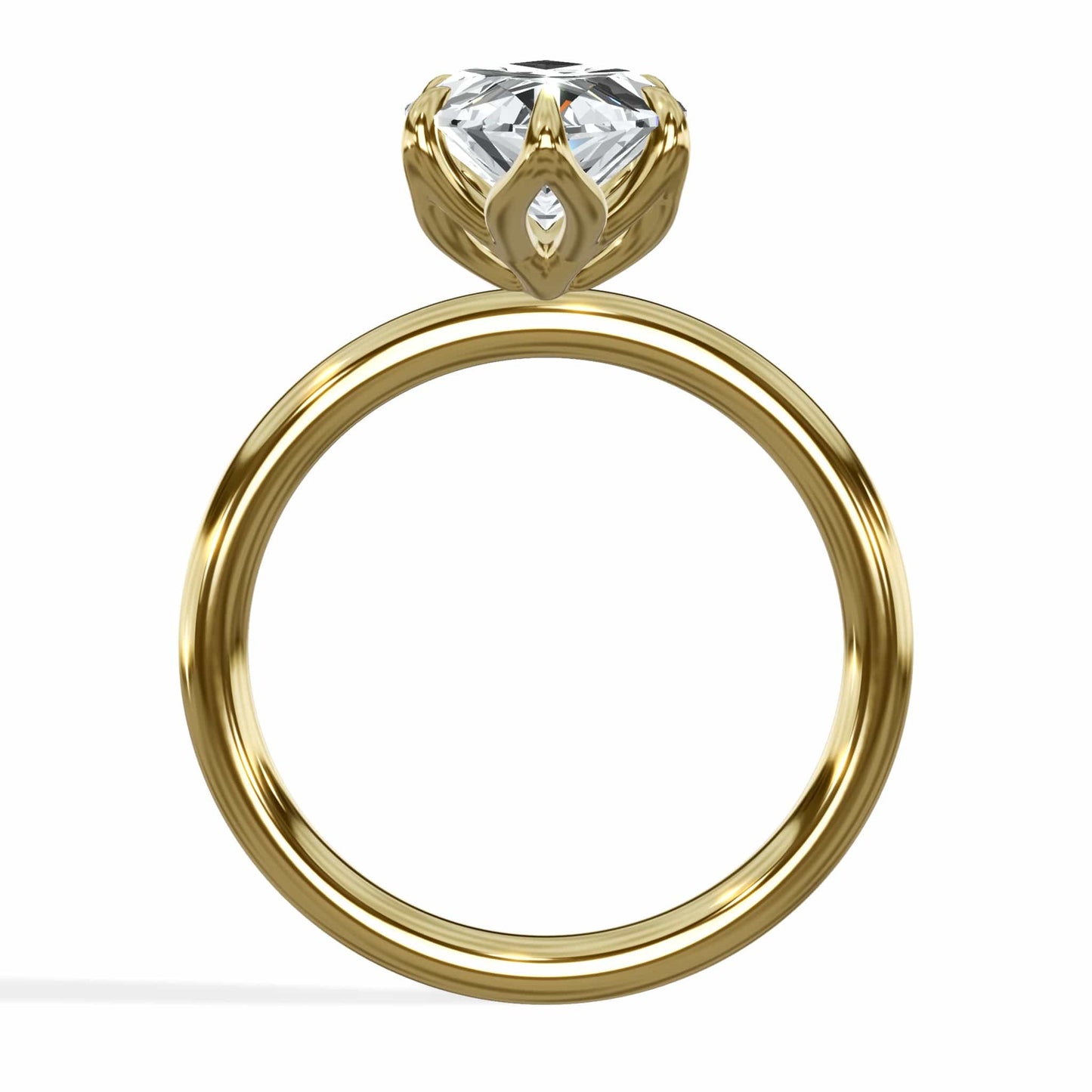 3 Carat Marquise Cut Lab Grown Diamond Petal Prong Solitaire Engagement Ring