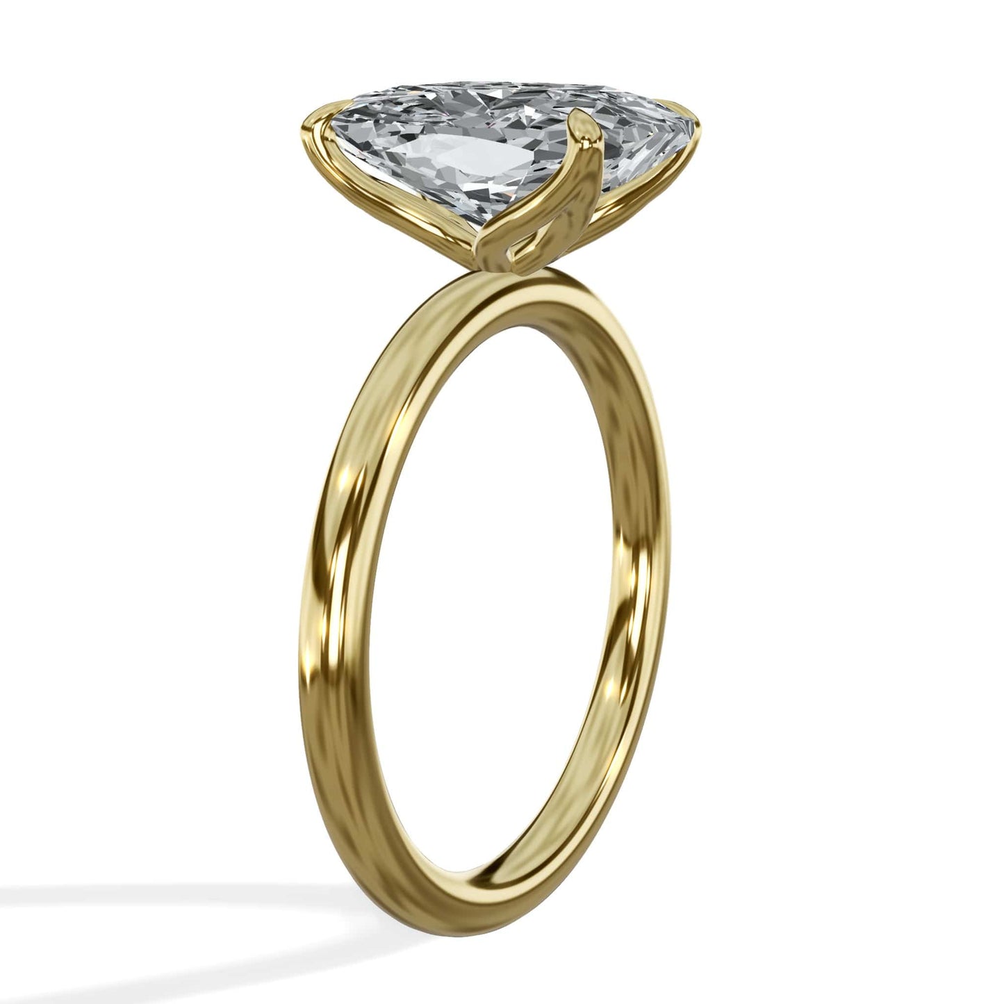 3 Carat Elongated Cushion Cut Lab Grown Diamond Petal Prong Solitaire Engagement Ring