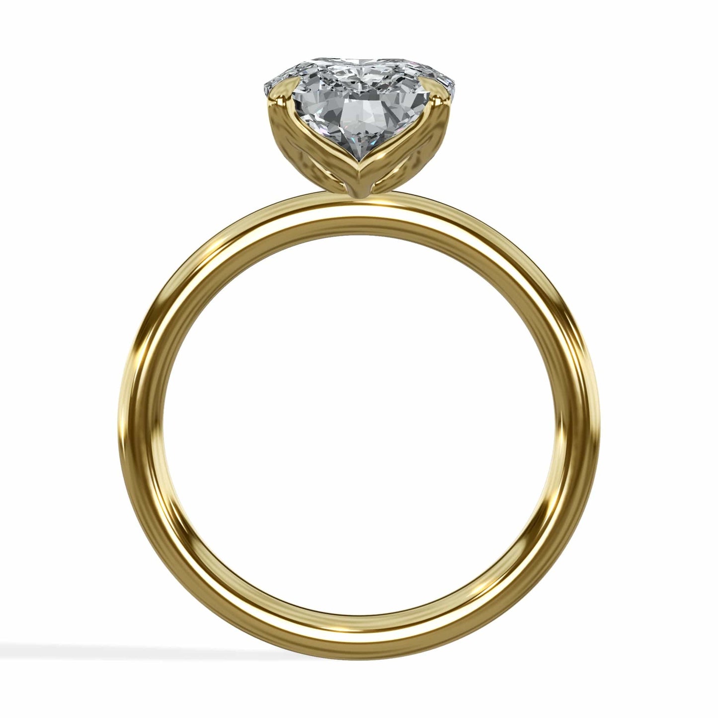 3 Carat Elongated Cushion Cut Lab Grown Diamond Petal Prong Solitaire Engagement Ring
