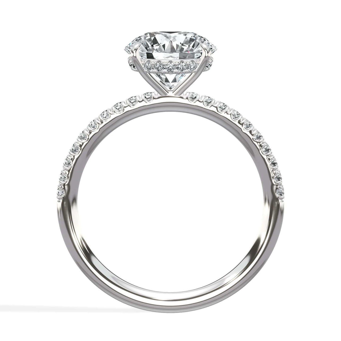 2.50 Carats Round Brilliant Cut Hidden Halo Natural Diamond Engagement Ring