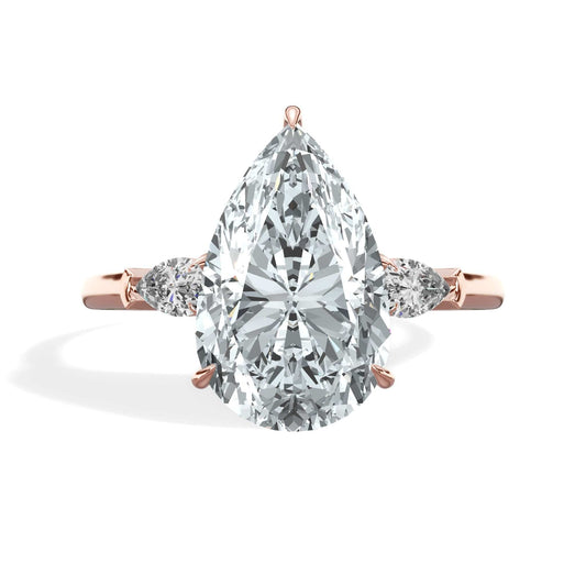 Pear diamond engagement ring in rose gold
